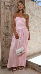 Tarika Maxi Dress - Pink Stripe