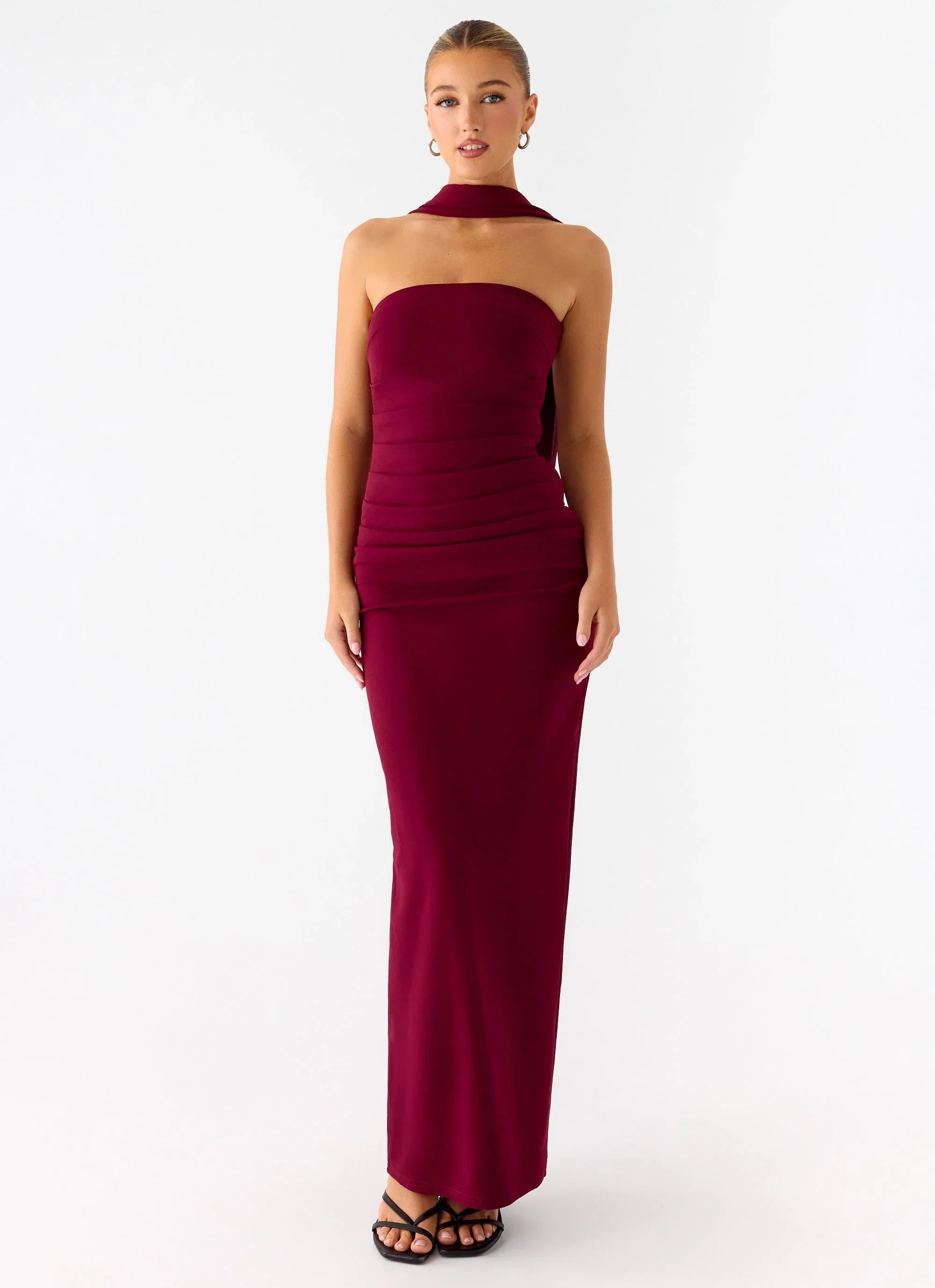 Libra Maxi Dress - Dark Cherry