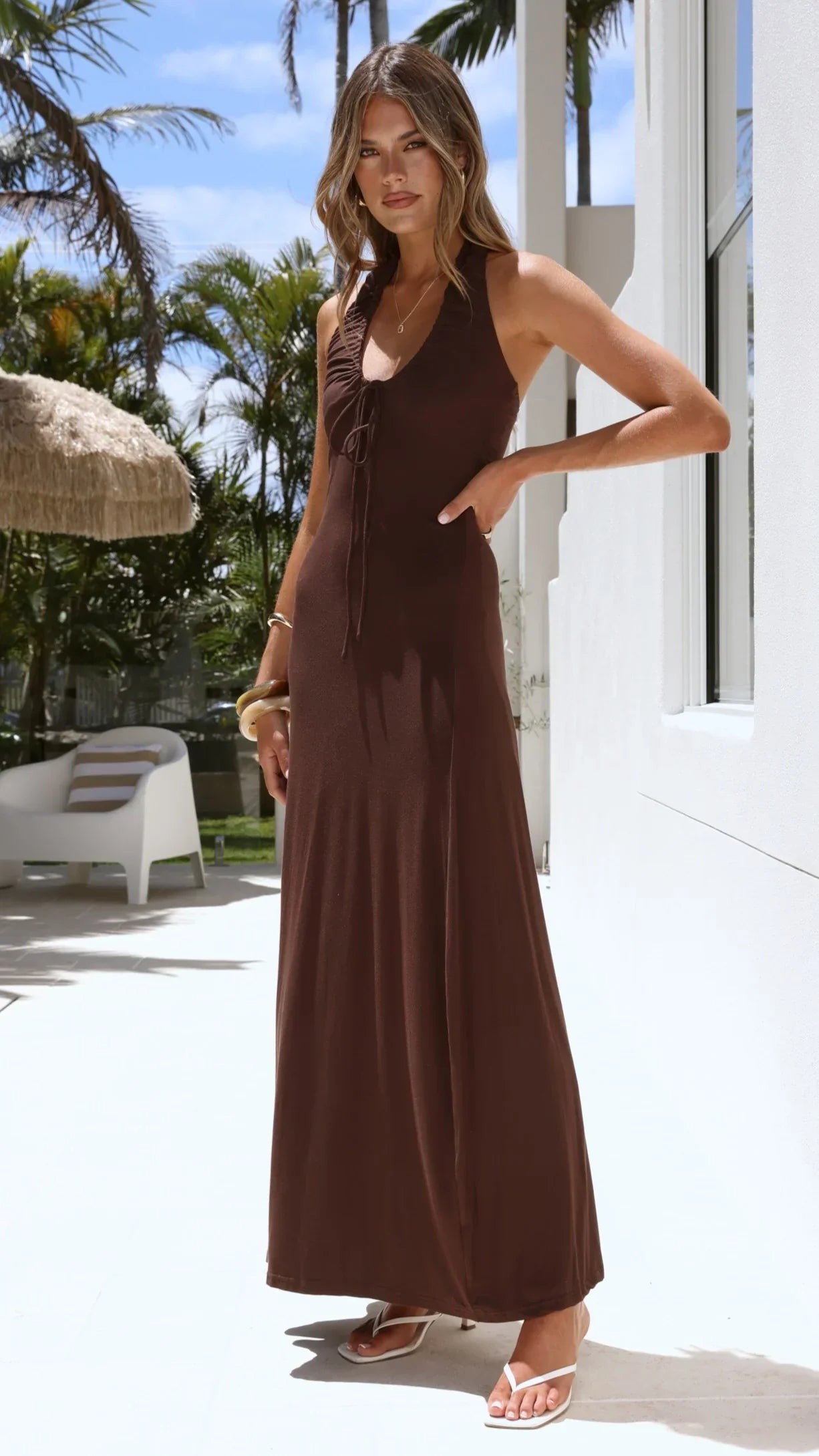 Toryah Maxi Dress - Brown