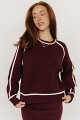 Ava Knit Sweater | Wine