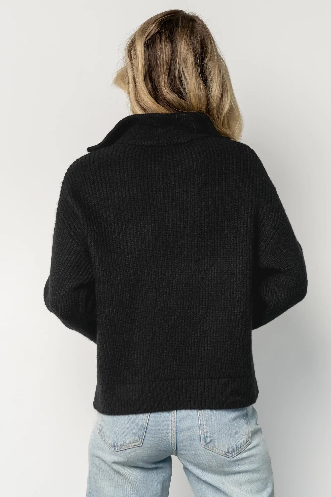 Signe Half Zip Sweater | Black