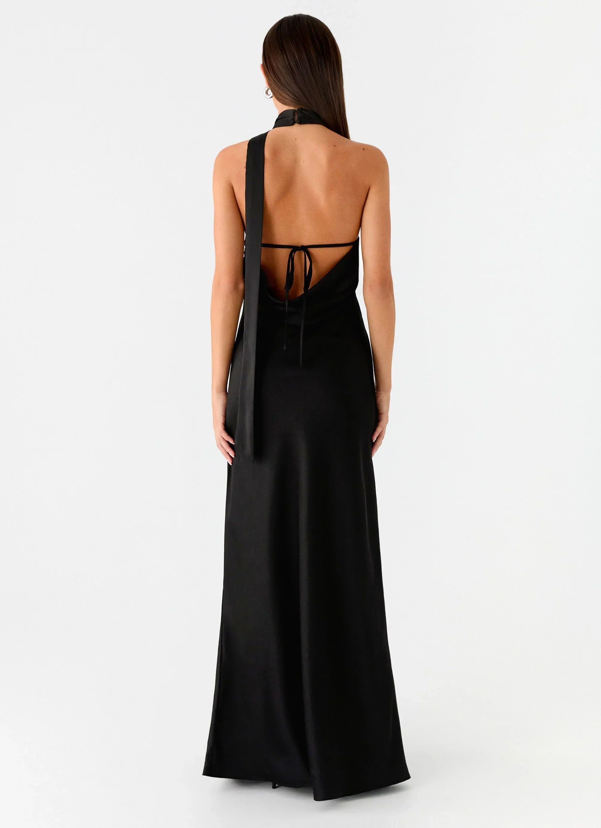 Keena Scarf Maxi Dress - Black