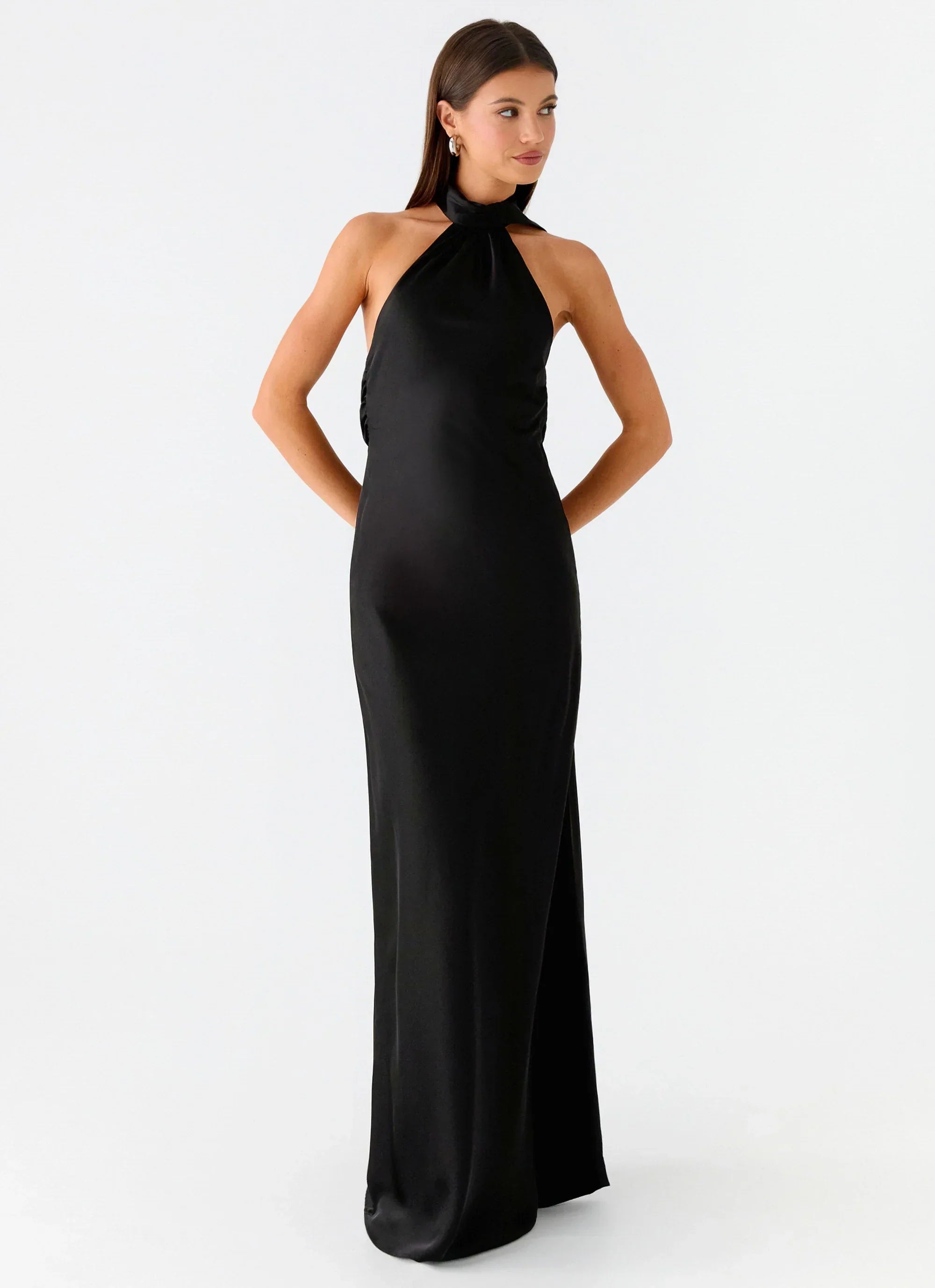 Keena Scarf Maxi Dress - Black